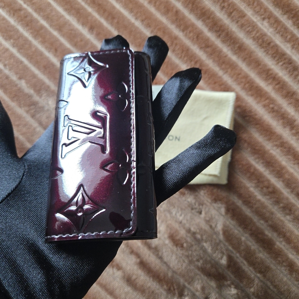 Louis Vuitton Burgundy Brown Leather Key Holder-LIKE NEW - Picture 2 of 16